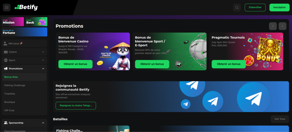 Code promo Betify jeu casino